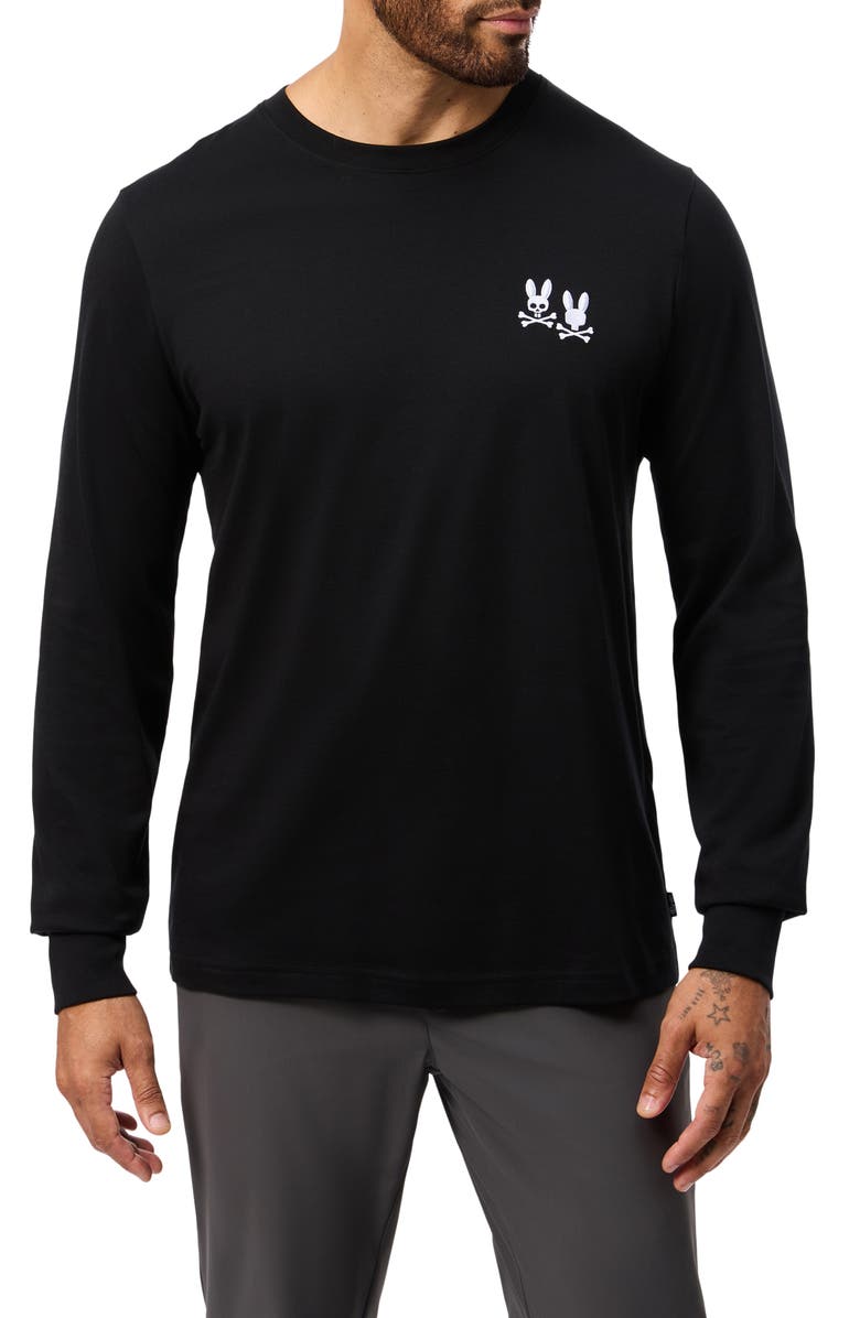 Psycho Bunny Tilden Embroidered Bunny Logo Long Sleeve T-Shirt, Main, color, 