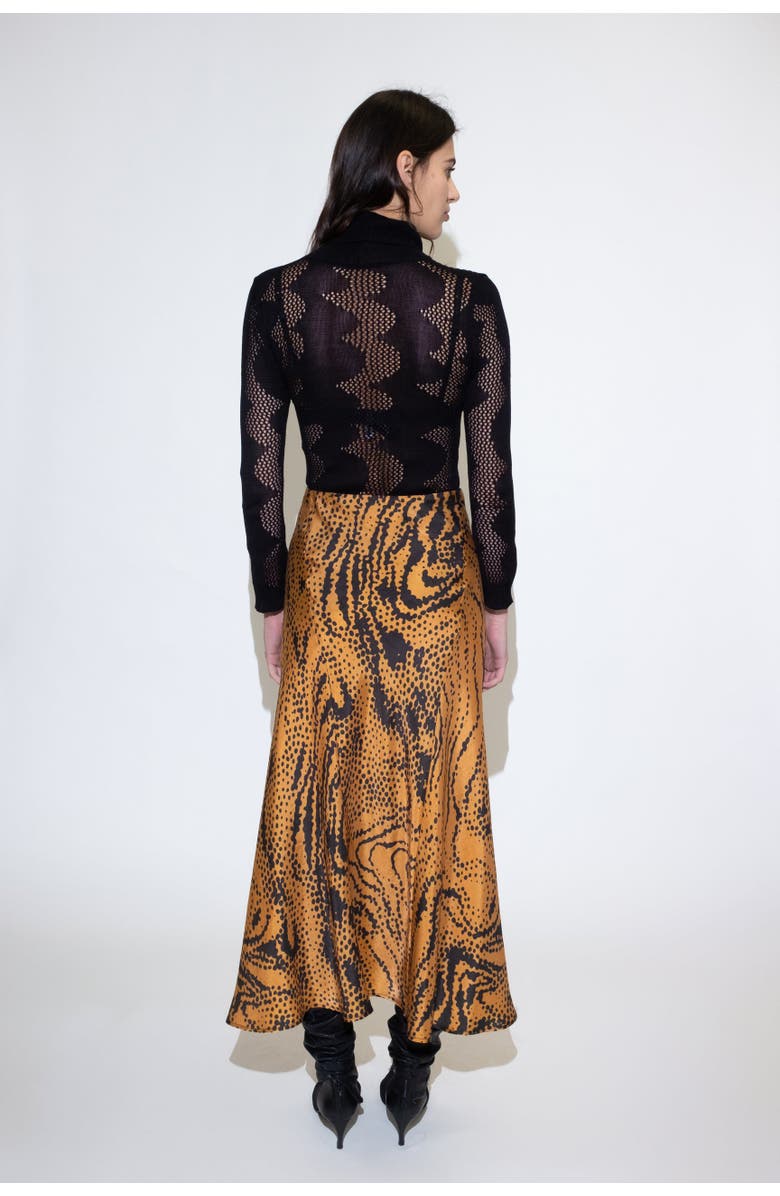 Untitled in Motion Pimona Abstract Knit Cotton Turtleneck, Alternate, color, Black