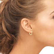 Donatello Gian Sterling Silver Gold Plated Crystal Hoop Earrings