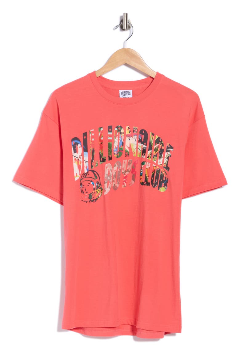 Curve Collage Cotton Graphic T-Shirt, Main, color, ROSE OF SH