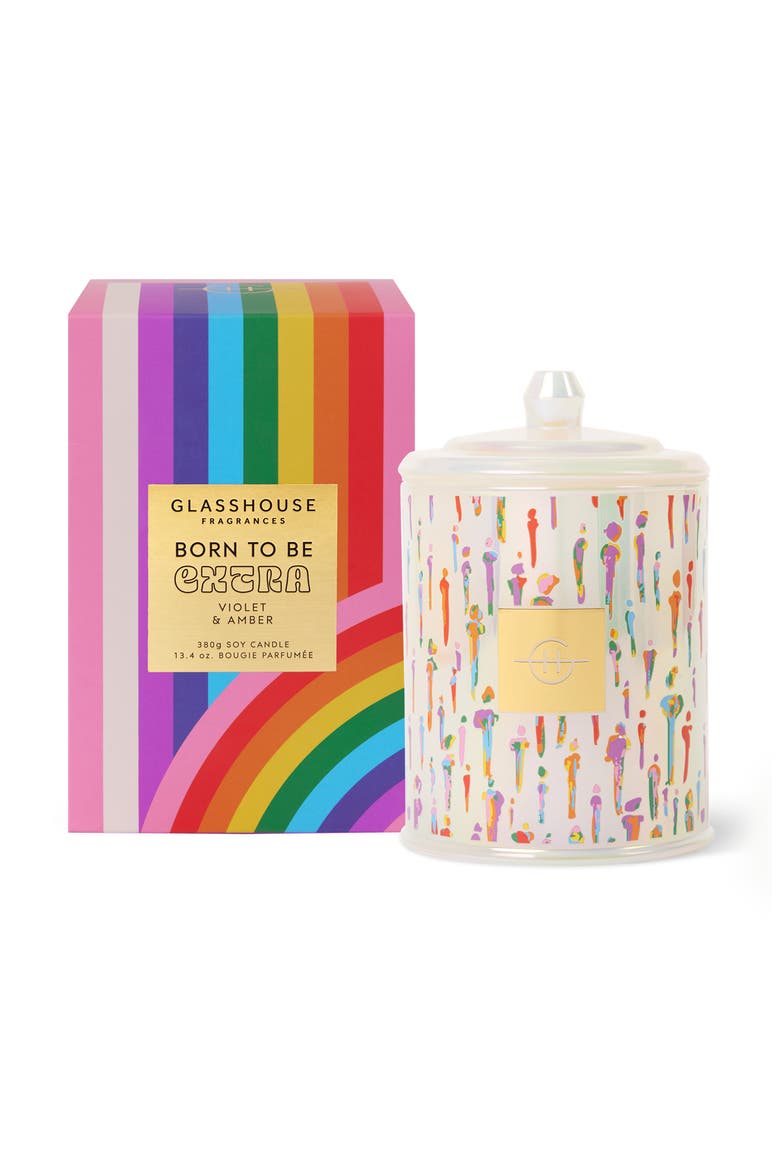 Born to Be Extra Scented Soy Candle, Main, color, CLEAR