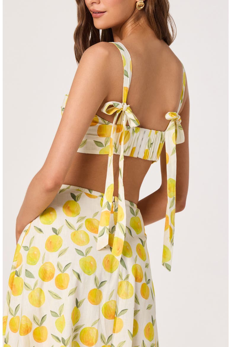 Myria Lemon Print Crop Top, Alternate, color, LEMON PRINT