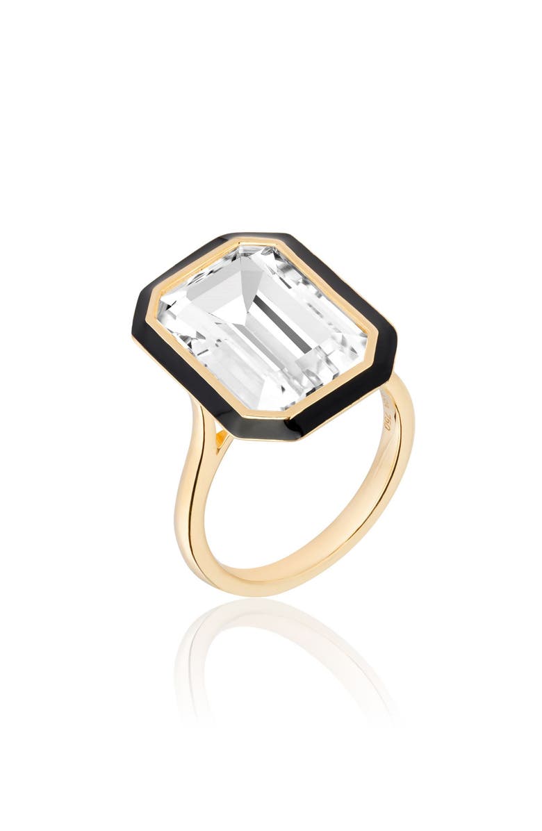 GOSHWARA Queen Emerald Cut Ring, Alternate, color, Black / Clear