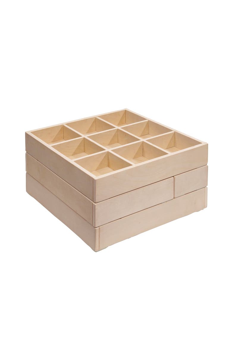 Kaplan Early Learning Company Loose Parts Stacking Wooden Trays - Set of 4, Alternate, color, Brown