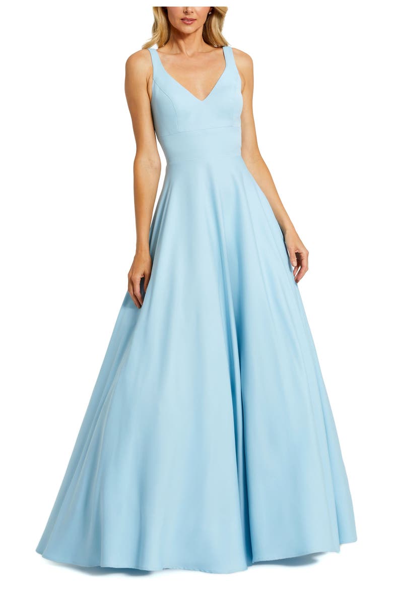 Mac Duggal Classic Sleeveless A-Line Gown with Pockets, Main, color, Powder Blue