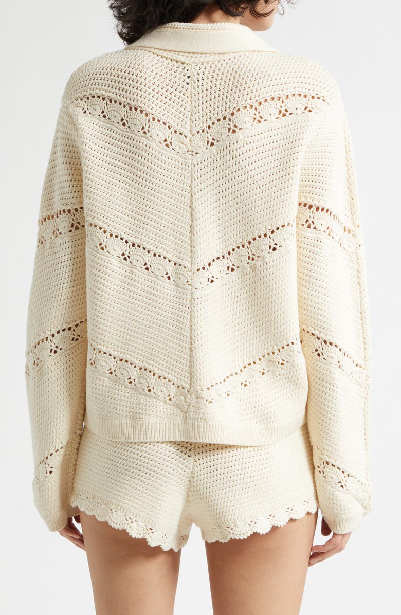 POSSE Dylan Crochet Cardigan, Alternate, color, Pearl