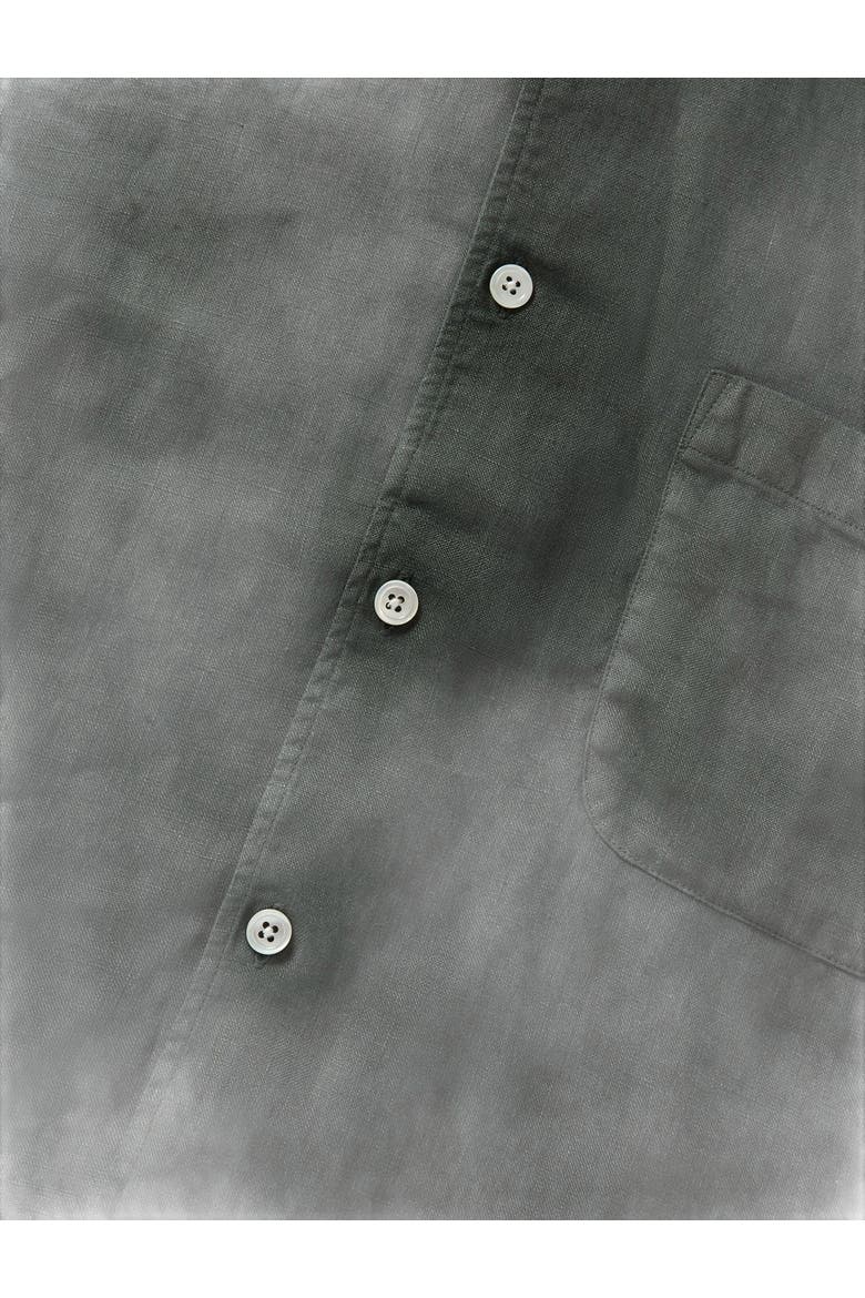 Morgan Short Sleeve Linen Shirt, Alternate, color, Dark Olive