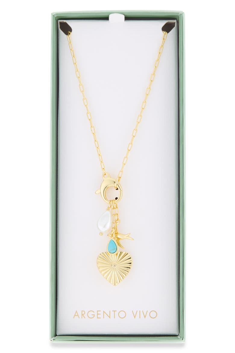 Chunky Charm Necklace, Main, color, GOLD