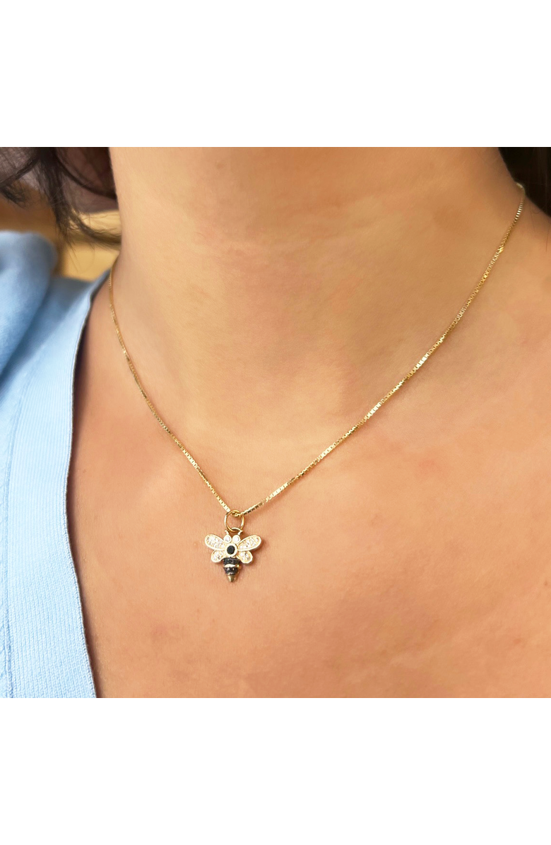 The Lovery Fine Jewelry Black Diamond Bee Charm, Alternate, color, Black Diamond