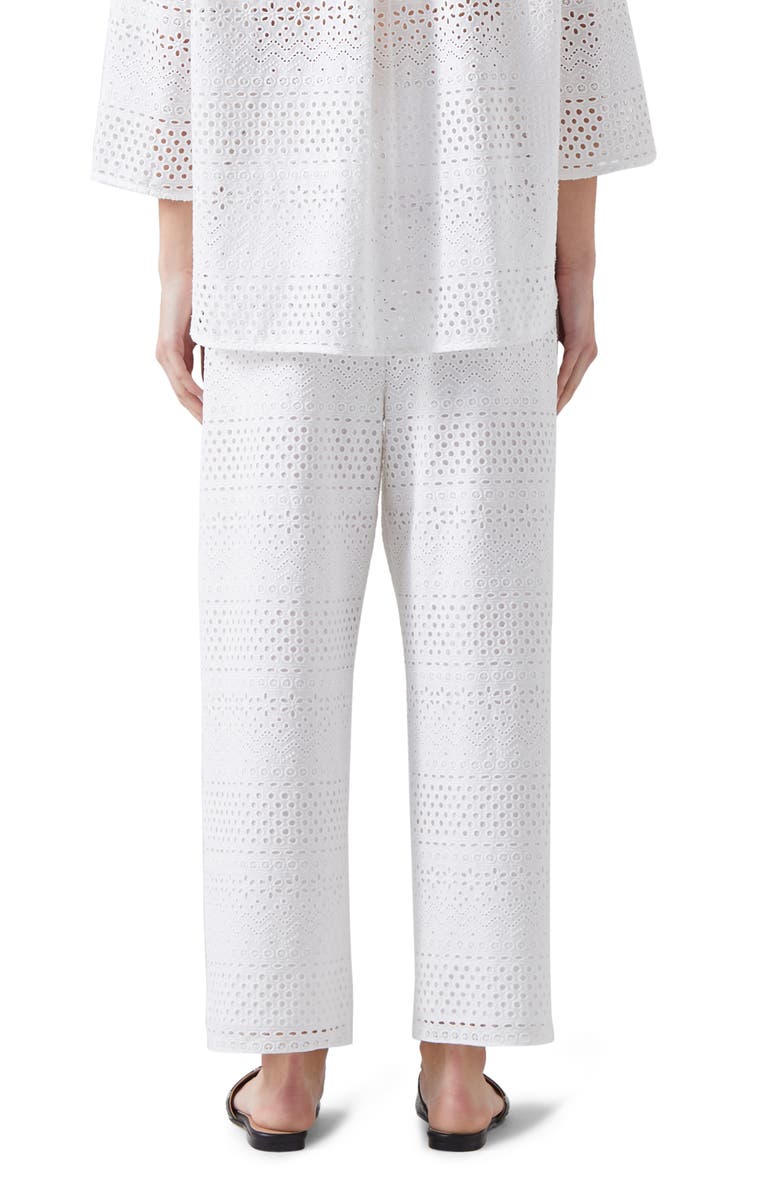 LK Bennett Edie Broderie Straight Leg Pants, Alternate, color, White