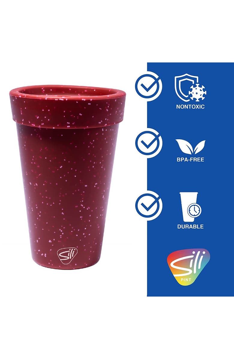 Silipint Silicone 16oz Coffee Tumblers 2pk, Alternate, color, Red