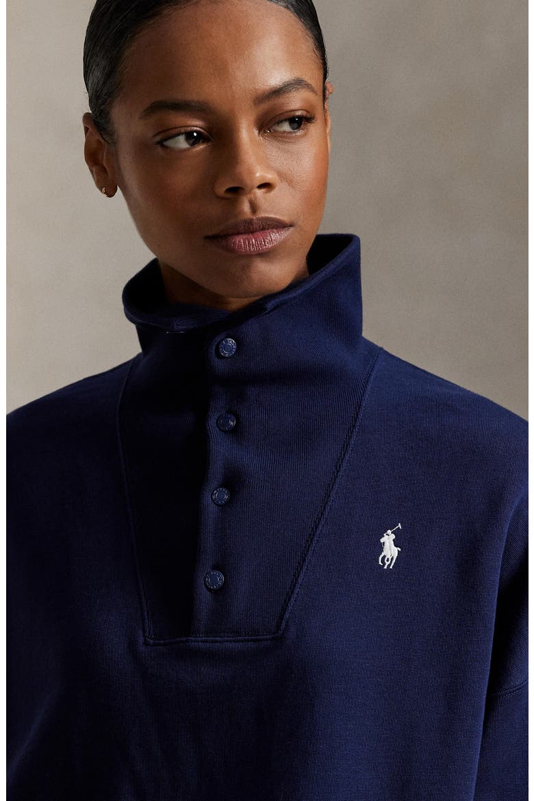 Team USA Embroidered Graphic Snap Placket Sweatshirt (Women