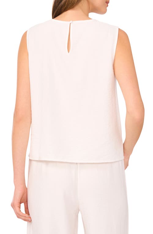 Shop Vince Camuto Lattice Inset Keyhole Back Sleeveless Top In Ultra White