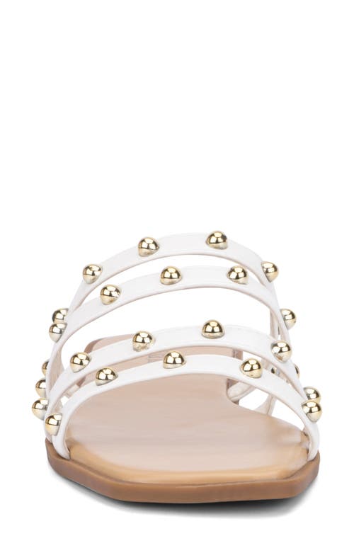 Shop Olivia Miller Heidi Cabochon Stud Slide Sandal In White