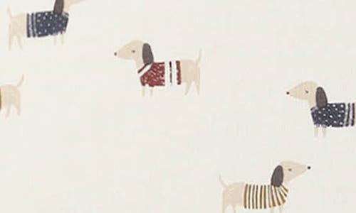 Rylee + Cru Dachsund Print French Terry Romper In White