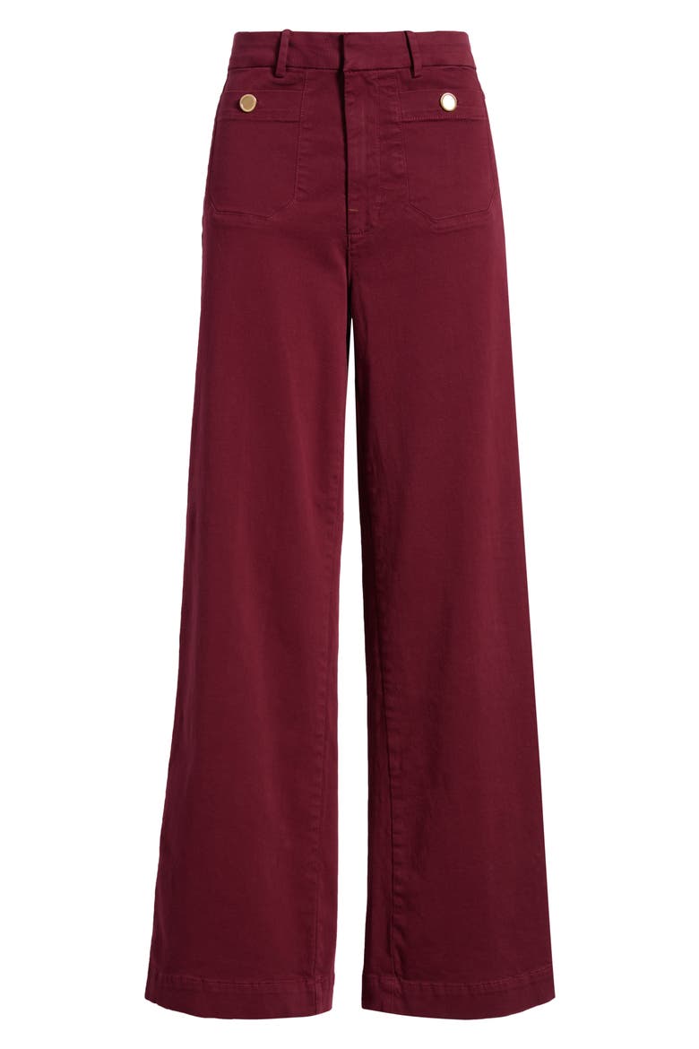 The Modernist High Waist Straight Leg Pants, Alternate, color, BURGUNDY