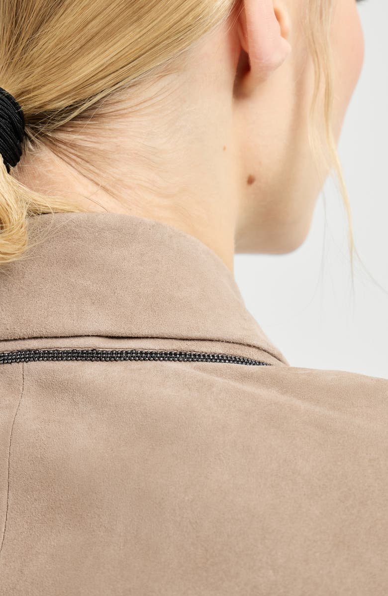 Brunello Cucinelli Suede blazer, Alternate, color, Light Brown