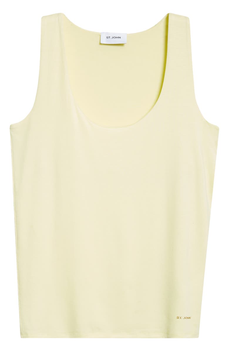 ST. JOHN Polished Stretch Jersey Tank, Alternate, color, Lemon Grass