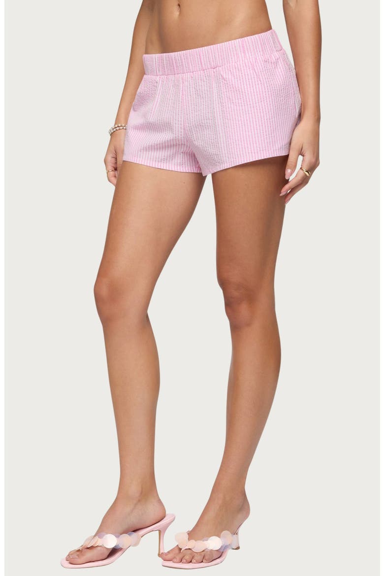 Amaliah Striped Shorts, Alternate, color, PINK