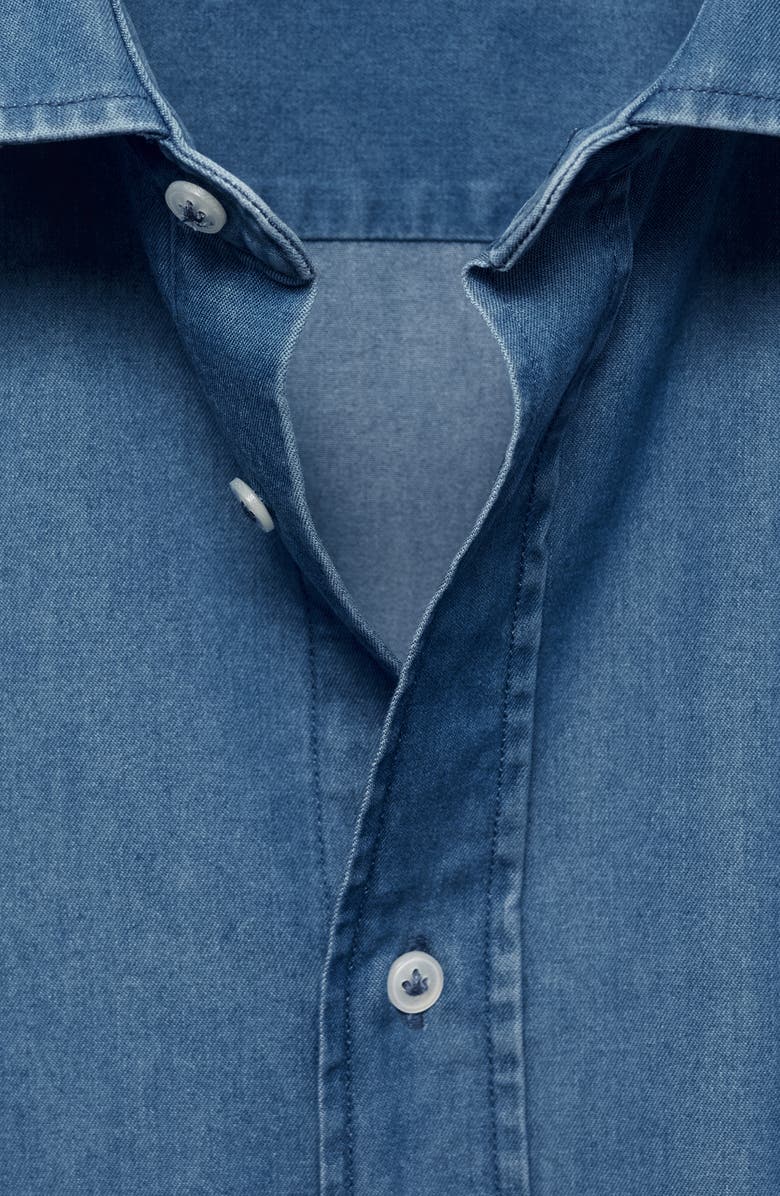 MANGO Slim Fit Cotton Chambray Button-Up Shirt, Alternate, color,