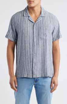 Rails Waimea Stripe Linen Blend Camp Shirt