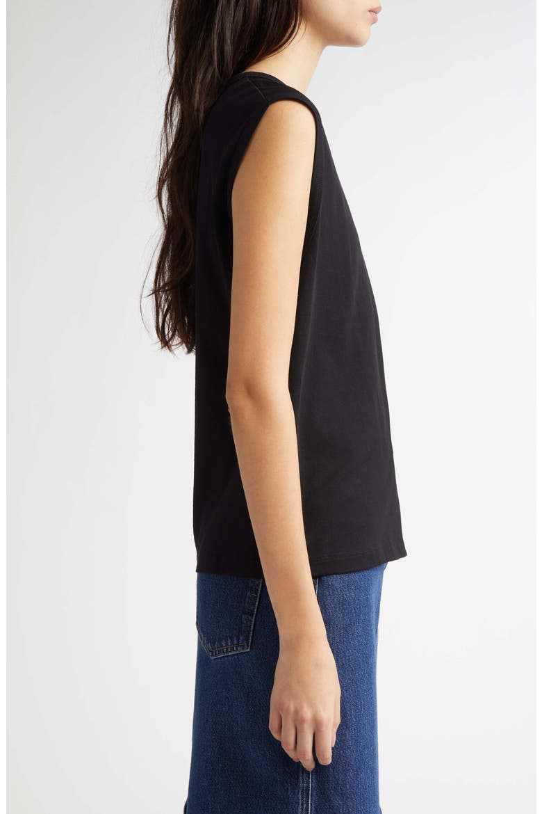 Brani Sleeveless Cotton T-Shirt, Alternate, color, BLACK