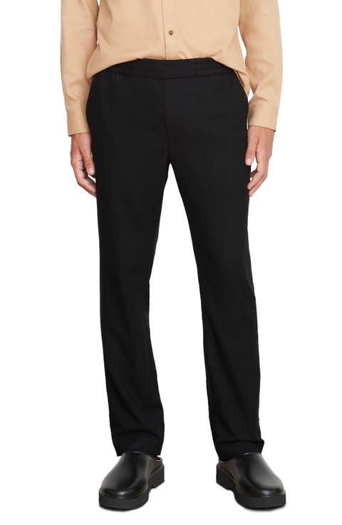 Wool Blend Flannel Pull-On Pants