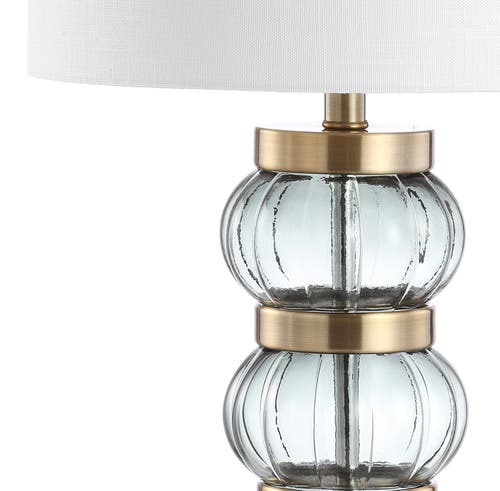 Jonathan Y Linna 27.5" Glass/metal Table Lamp, Smoked Gray/brass Gold In Smoked Gray/brass Gold