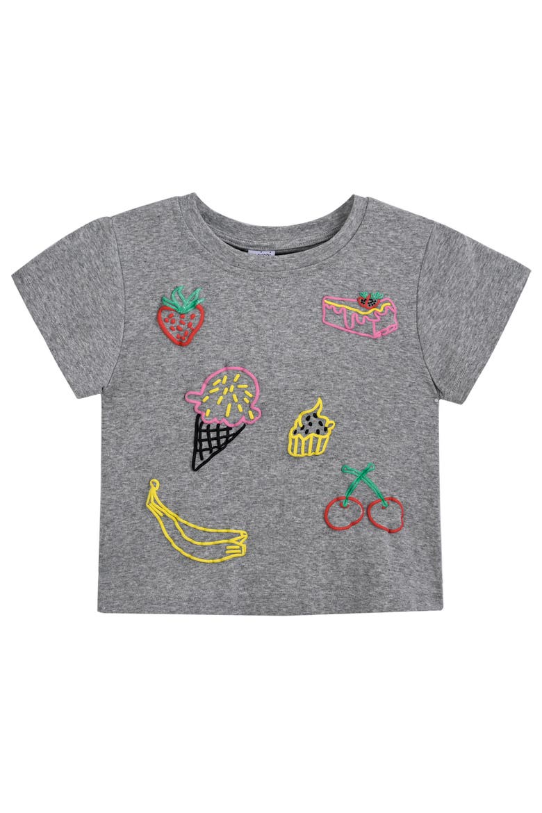 Tyra Tee with Food Motifs, Main, color, Grey