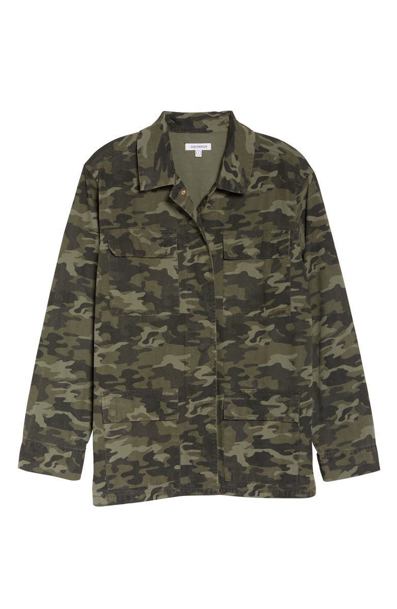 Good American Camo Snap Front Jacket, Alternate, color, 