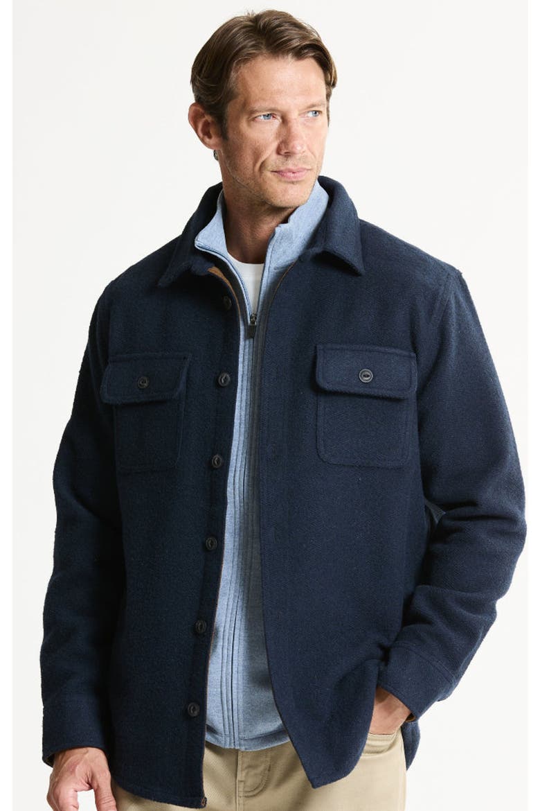 Wool Blend Overshirt, Main, color, NAVY