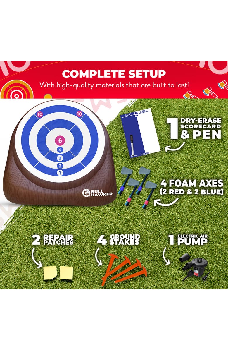 Swooc Games Bull Hawker | Giant Axe Darts Game, Alternate, color, Brown