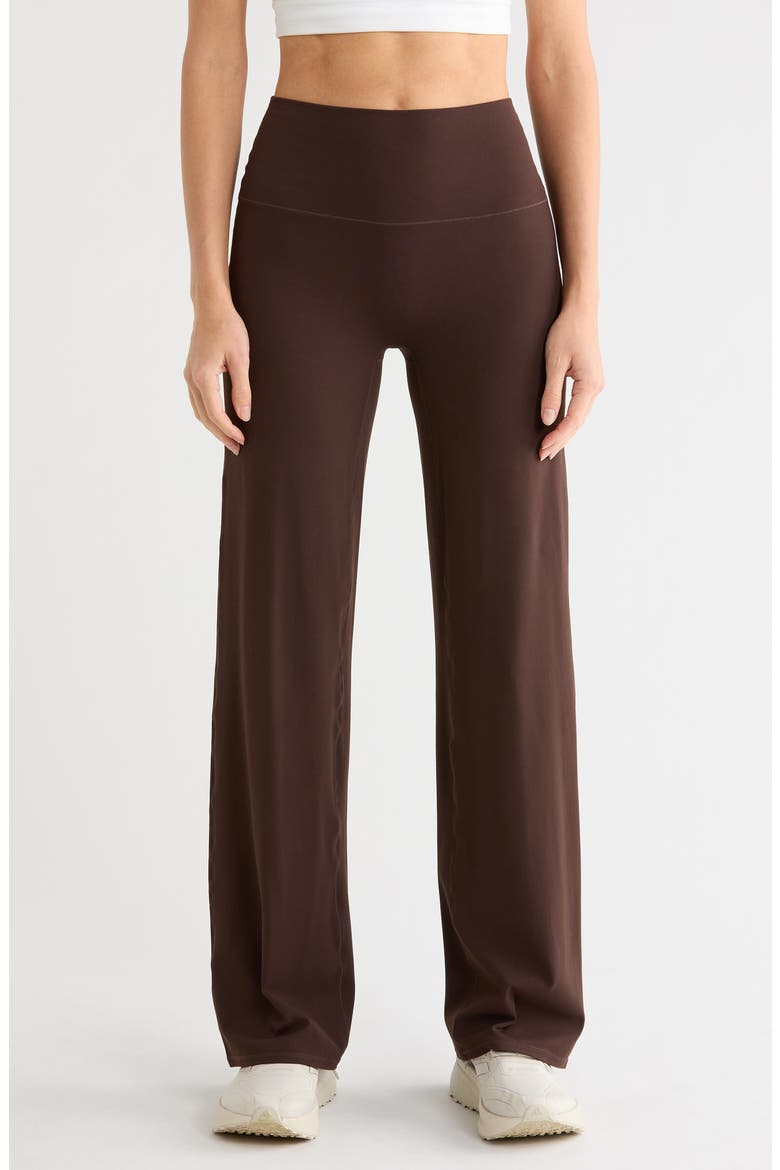 Serenity High Waist Straight Leg Pants, Main, color, BROWN MOLE