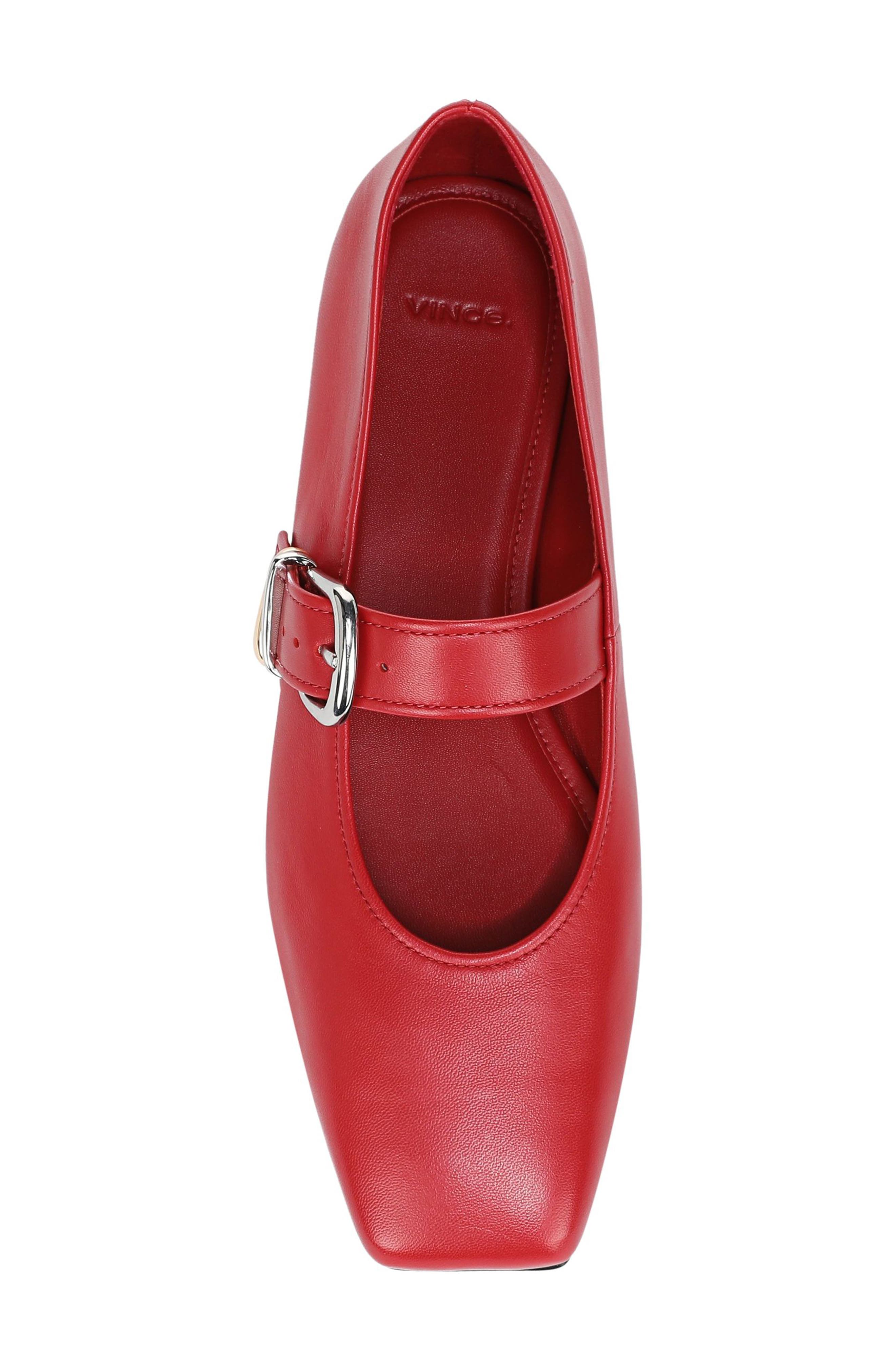 Daniela Mary Jane Flat, Alternate, color, CRIMSON LEATHER