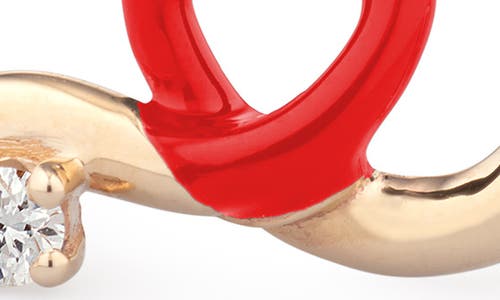 Bea Bongiasca Enamel & Diamond Single Stud Earring In Gold