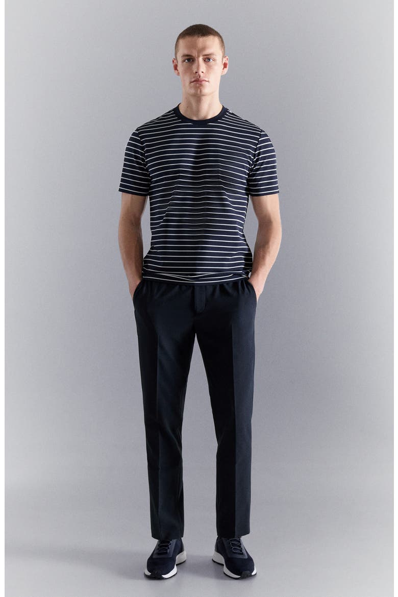 Slim Fit Coolmax® Stripe T-Shirt, Alternate, color, NAVY