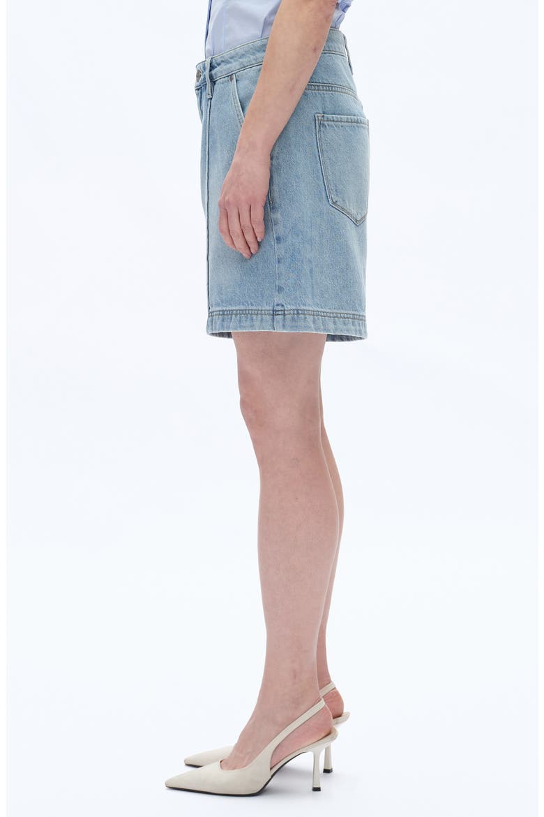 Seamed Mid Rise Denim Bermuda Shorts, Alternate, color, LIGHT BLUE