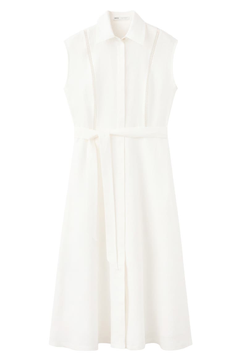 Sleeveless Linen Shirtdress, Alternate, color, ECRU