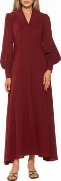 Alexia Admor Kate Collared Long Sleeve Maxi Dress