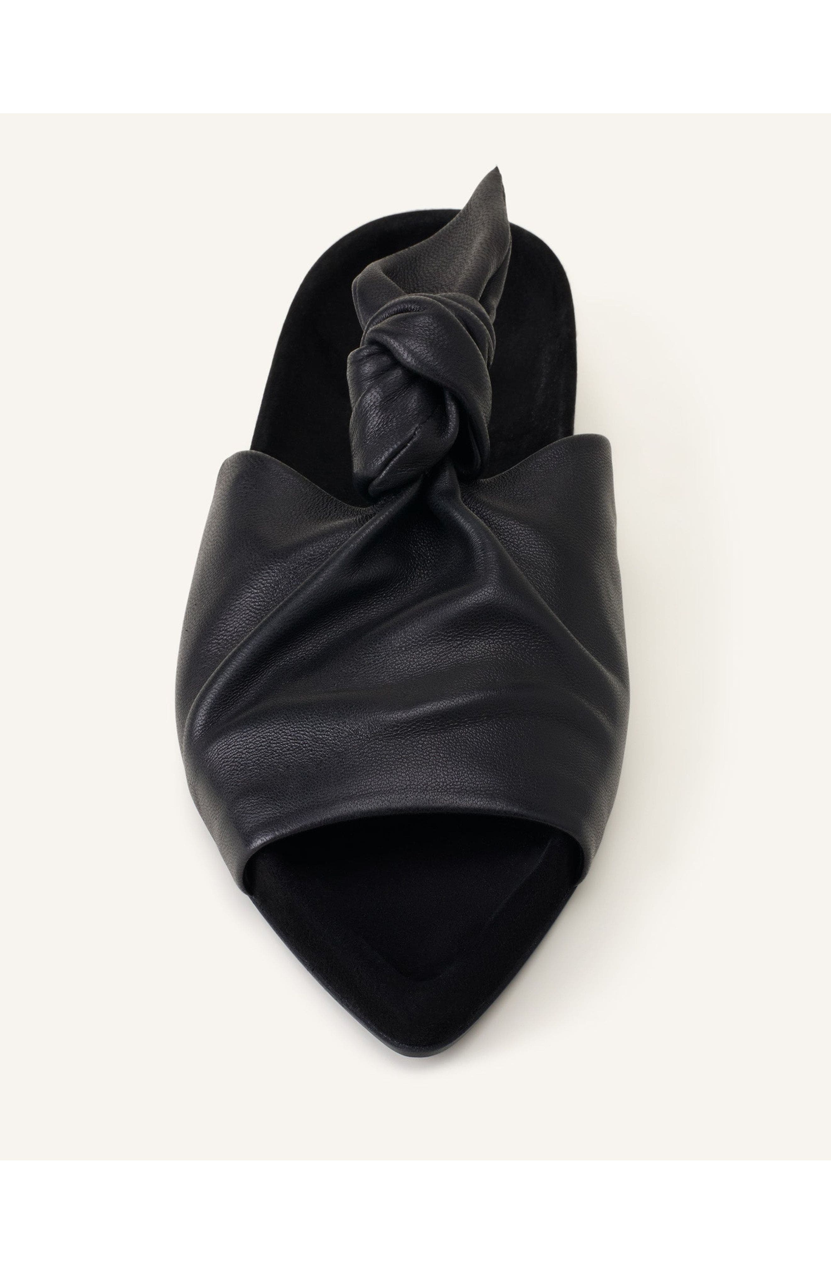 Lanvin Cocoon Flat Leather Mule, Alternate, color, Black