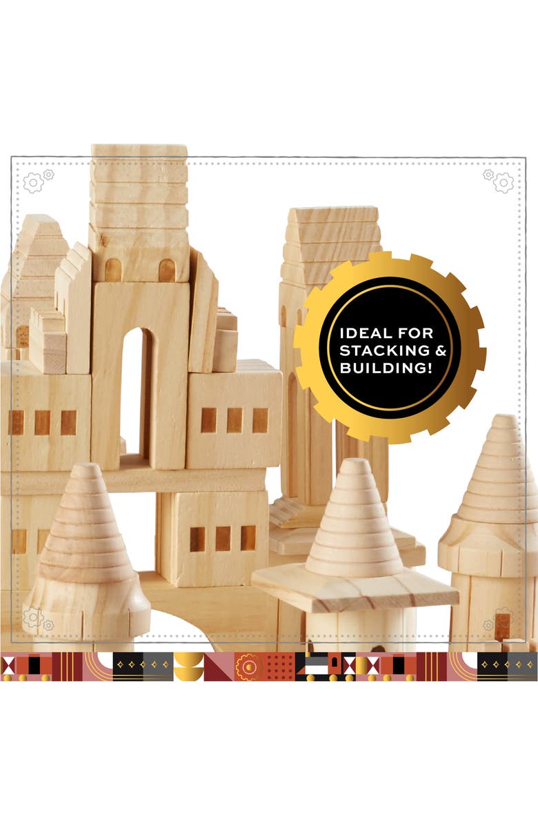 FAO Schwarz 150-Piece Wood Castle Building Block Set, Alternate, color,