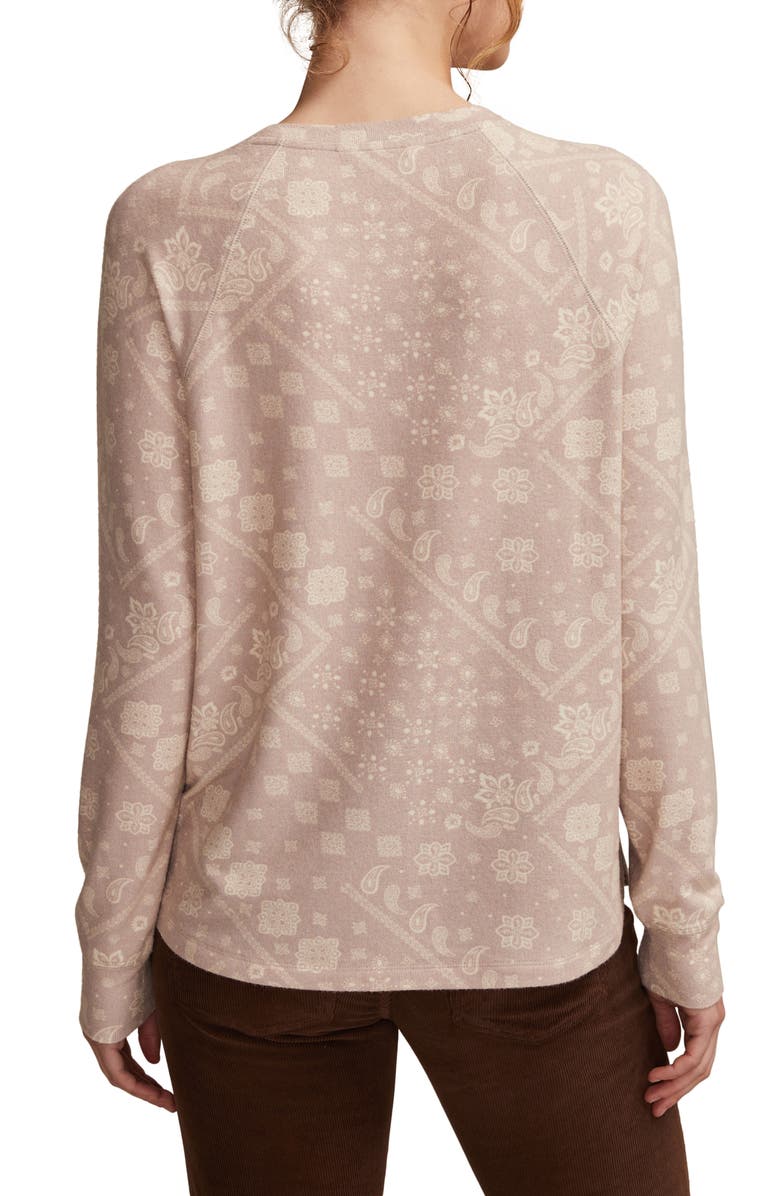 Lucky Brand Cloud Raglan Sleeve Knit Top, Alternate, color, Neutral Multi