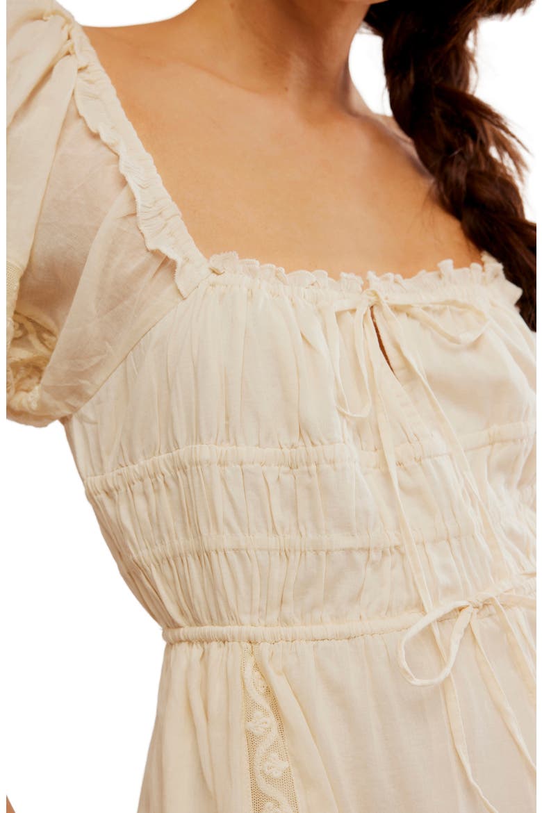 falling sun puff sleeve midi dress Free People Falling Sun Puff Sleeve Midi Dress in Natural