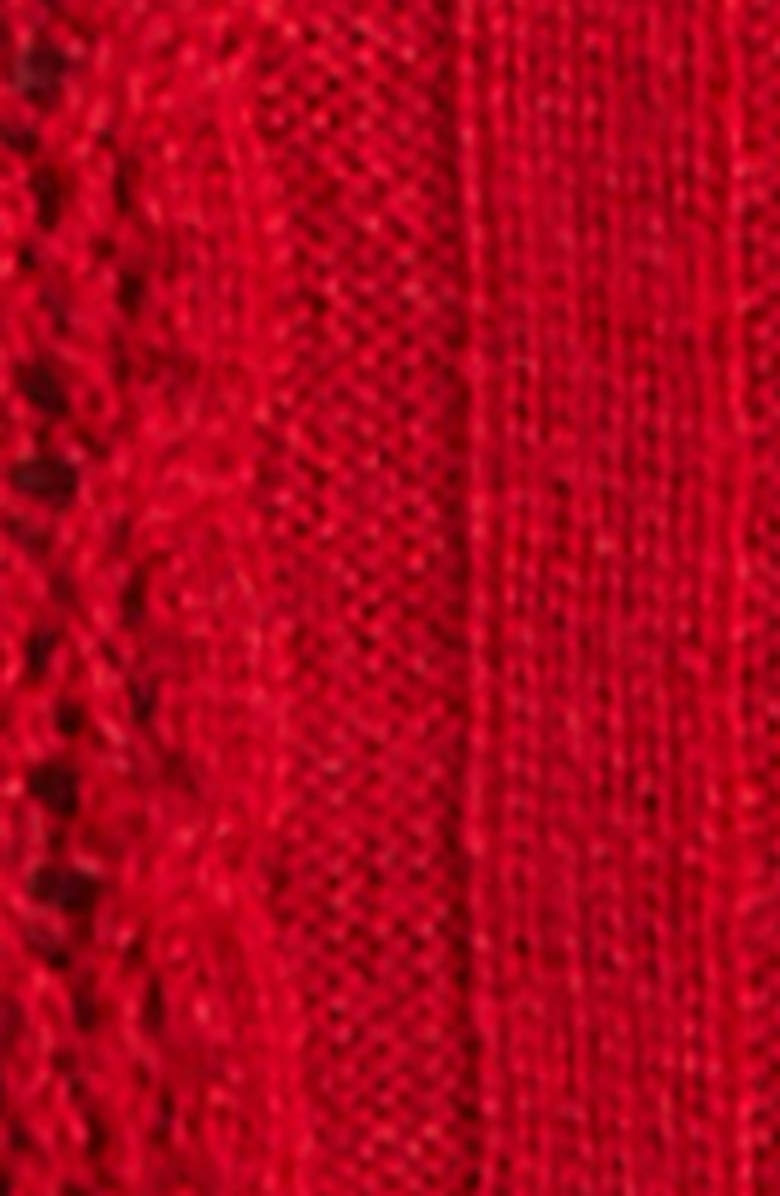 Séfr Riku Merino Wool Cable Knit Button-Up Shirt, Alternate, color, Ruby Merino