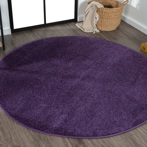 Haze Solid Low-Pile Round Area Rug
