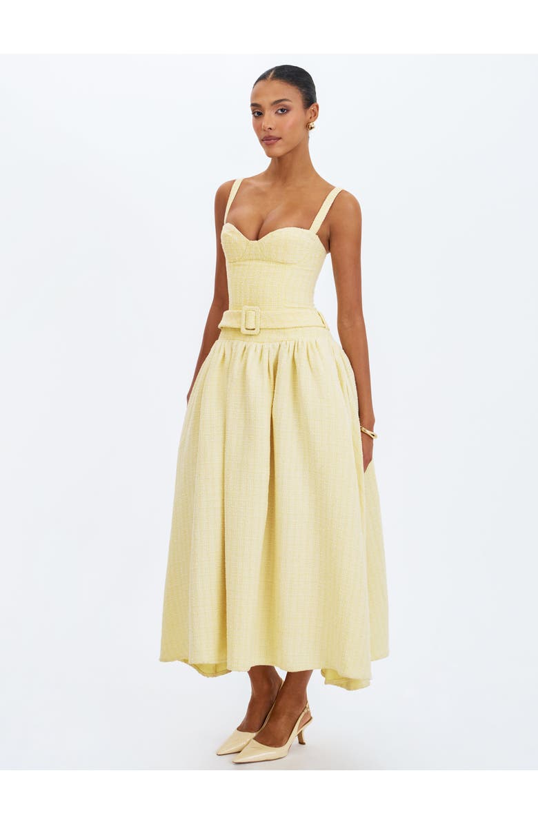 Miss Circle Tiana Sweetheart Belted Midi Dress, Alternate, color, Yellow