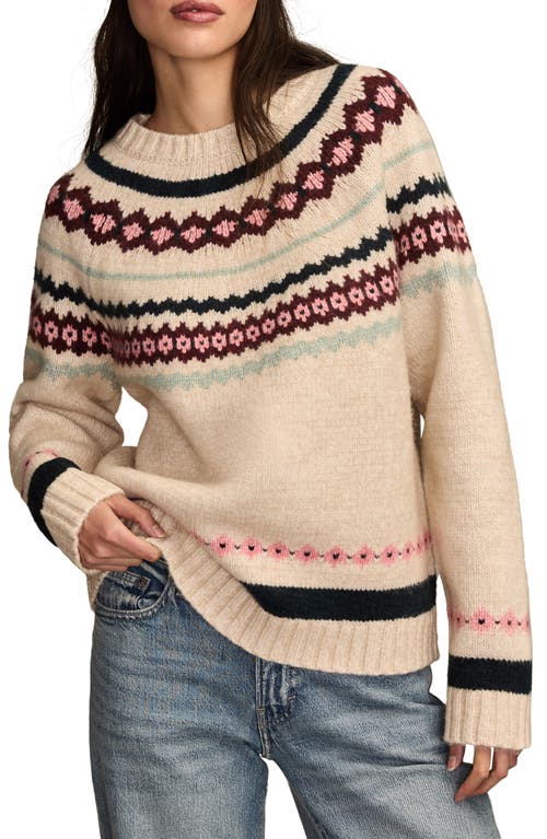 Lucky Brand Fair Isle Crewneck Sweater In Multi