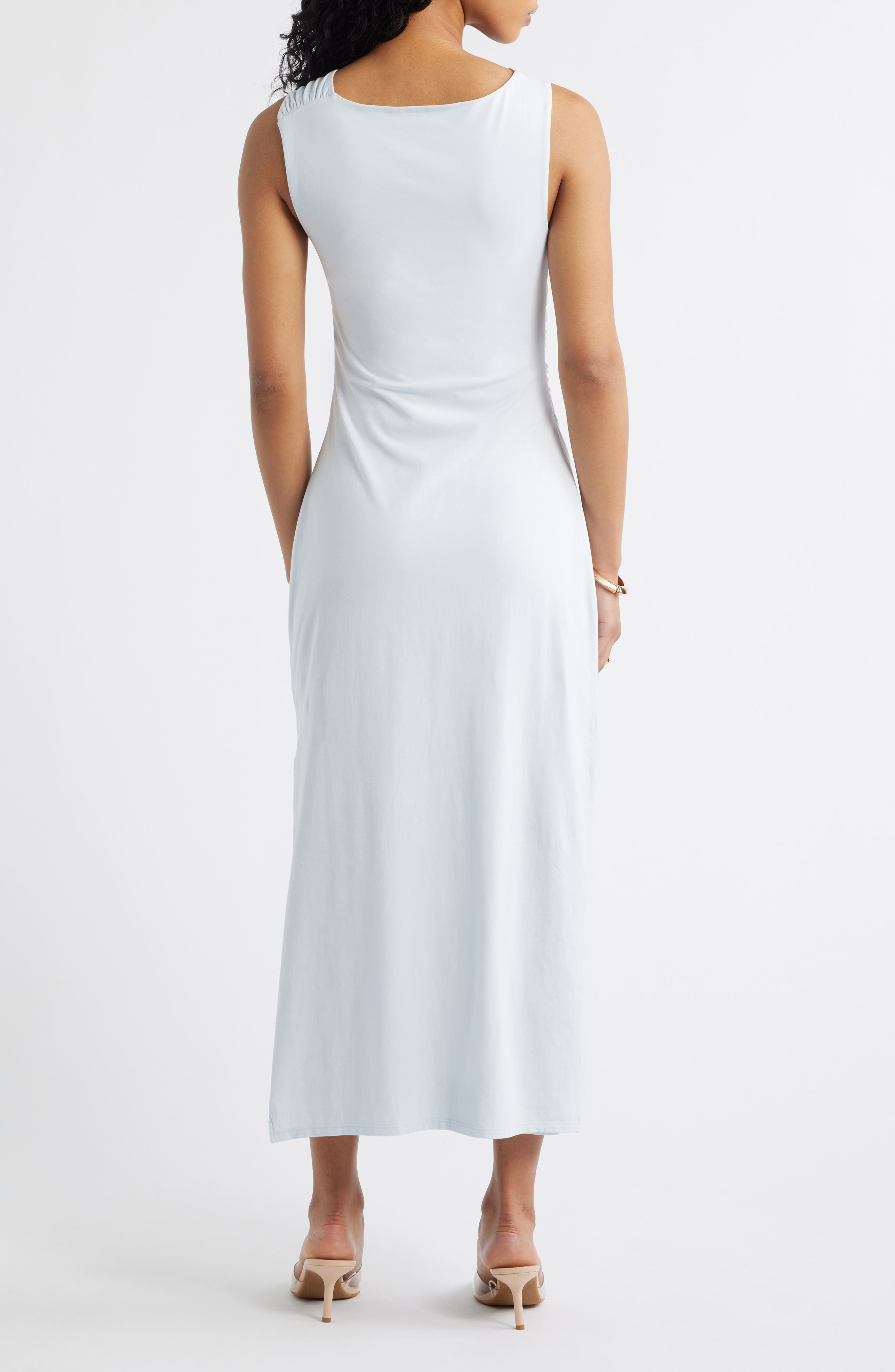 Asymmetric Neck Midi Dress - image 4
