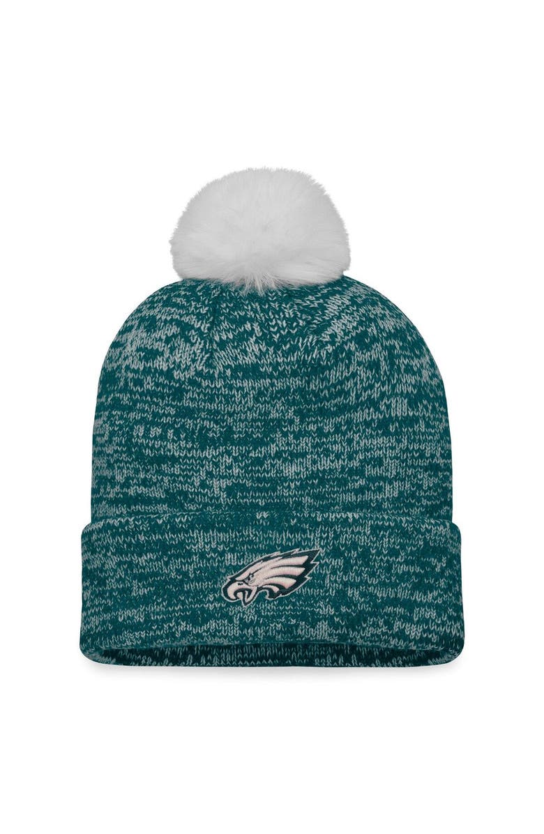 FANATICS Women's Fanatics Branded Green Philadelphia Eagles Iconic Cuffed Knit Hat with Pom, Main, color, 
