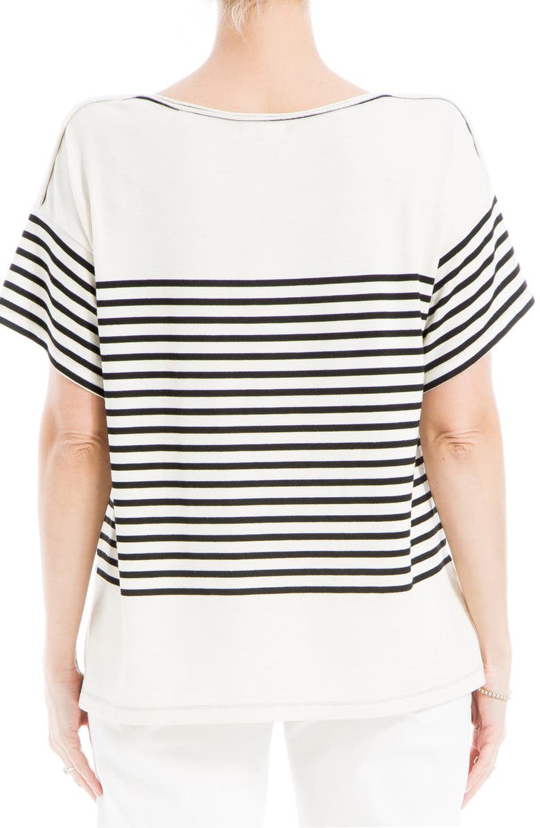MAX STUDIO Stripe Boatneck T-Shirt, Alternate, color, Cream/ Black